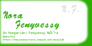 nora fenyvessy business card